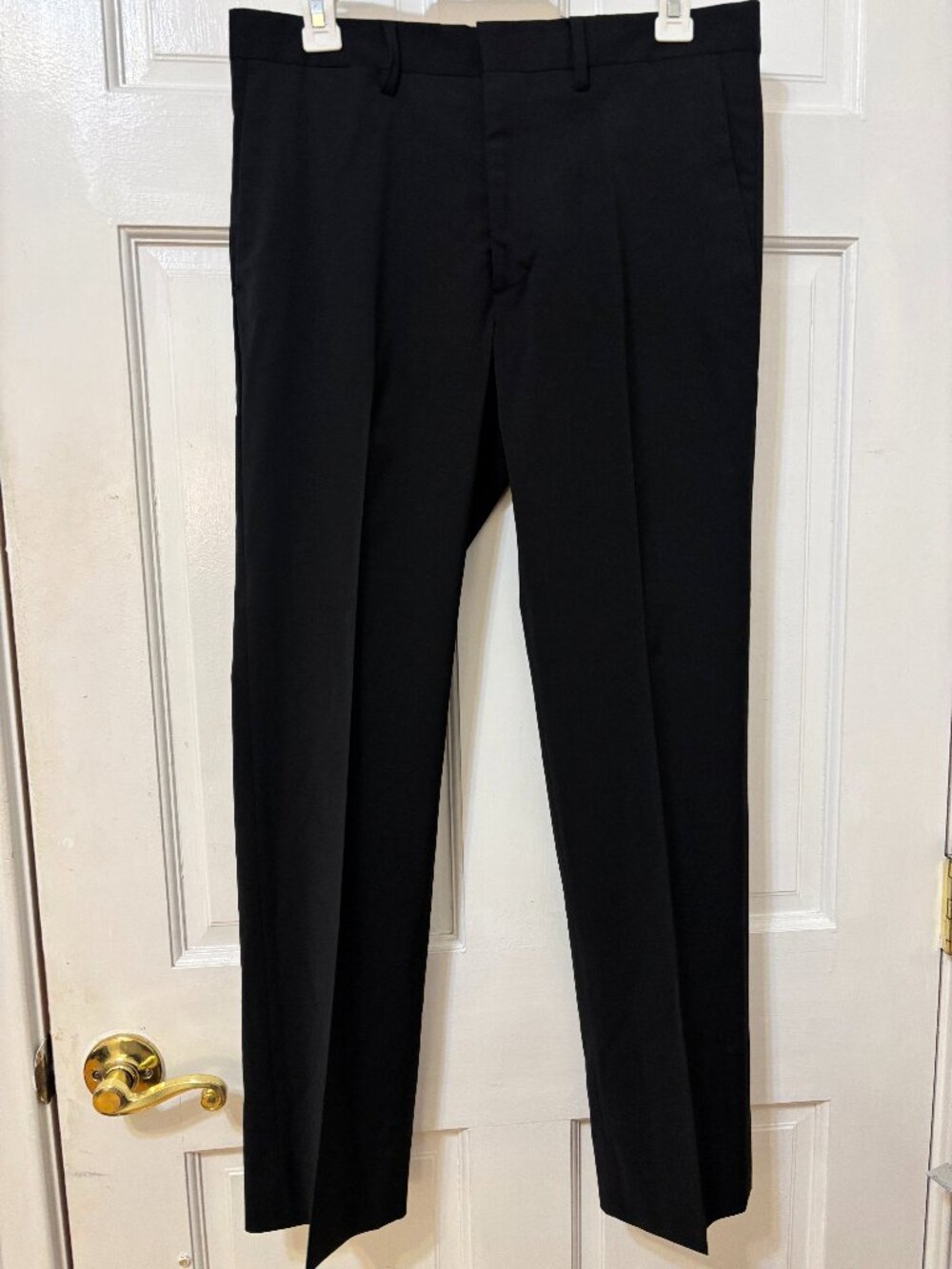 Bally of Switzerland Black Suit Pants Trousers Wool Black Zip Italy Designer 34